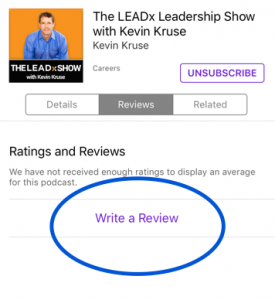 Write a review for LEADx podcast