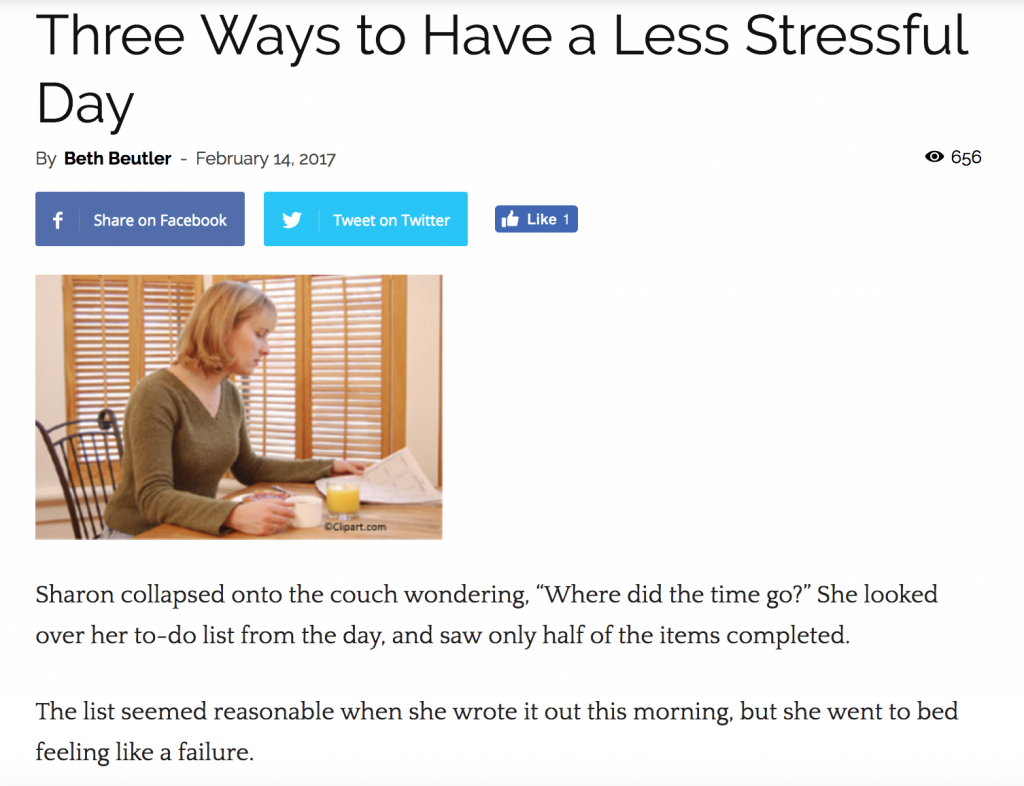 Example of photo and text placement