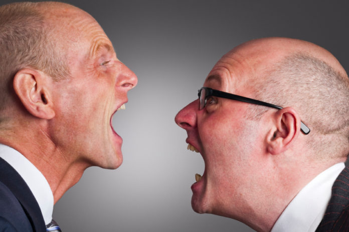 Business dispute confrontation