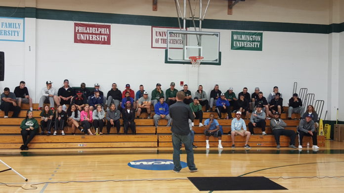 Post University speech Jeff Davis speaking to student athletes at Post University