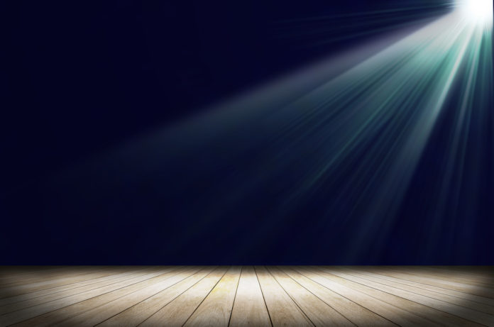 blue stage light as background