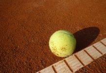 tennis ball on the line