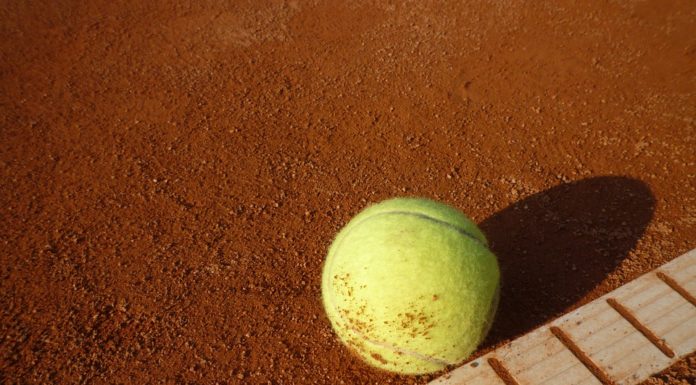 tennis ball on the line