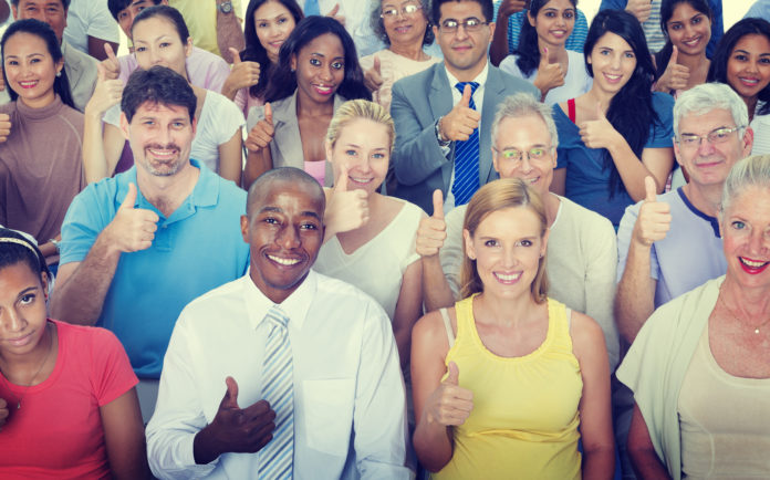 Thumbs Up People Diversity Multiethnic Group Concept