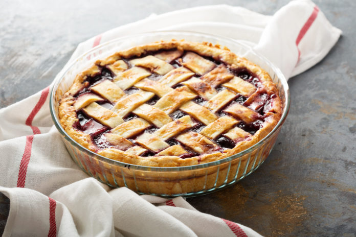 Homemade cherry pie with lattice