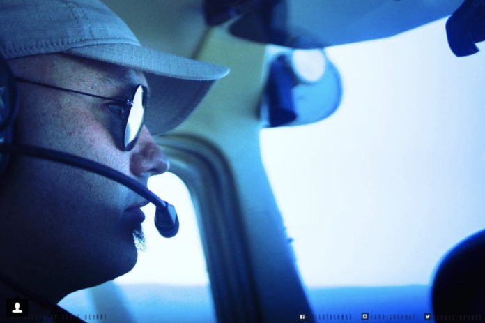 Chris Behnke at 10K feet flying over central Oregon