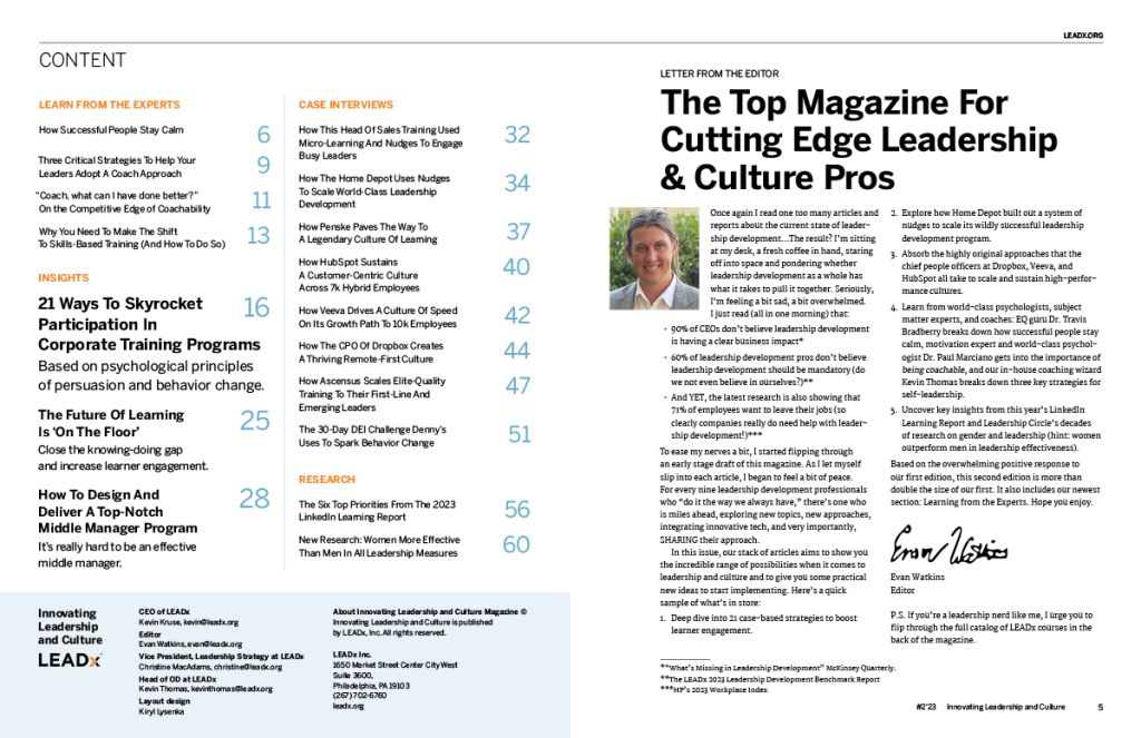 Innovating Leadership & Culture, Pages 4-5