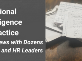 Stack of notecards filled out during interviews with HR and L&D leaders.