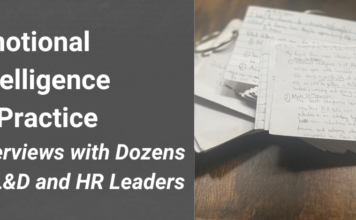 Stack of notecards filled out during interviews with HR and L&D leaders.